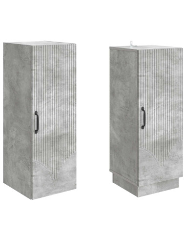 Set di armadi 2 pcs Grigio Cemento Legno ingegnerizzato