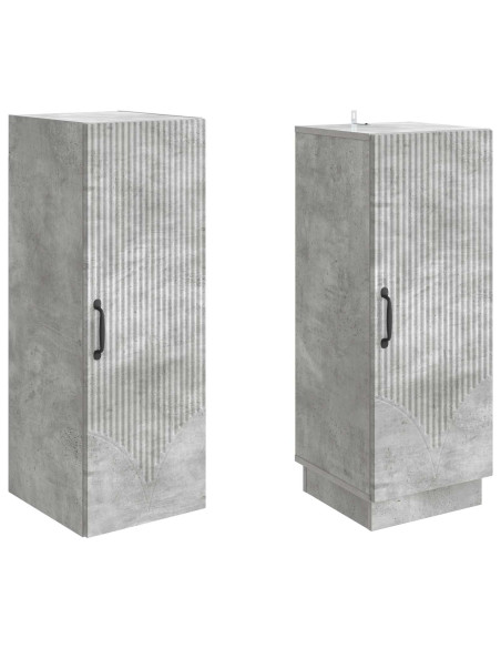 Set di armadi 2 pcs Grigio Cemento Legno ingegnerizzato