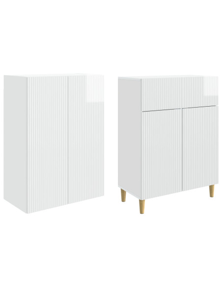 Set di armadi 2 pcs Bianco Lucido 66 x 34,5 x 90 cm