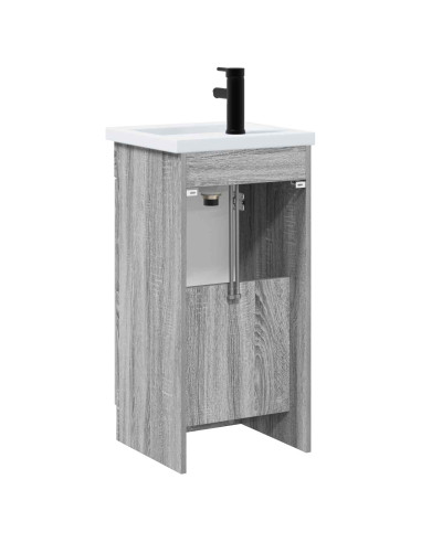 Mobile da bagno con lavabo Sonoma grigio 42 x 40 x 84,5 cm