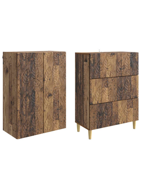 Set di armadi 2 pcs Legno antico 66 x 34,5 x 90 cm