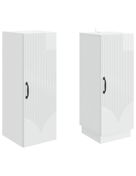 Set di armadi 2 pcs Bianco Lucido Legno ingegnerizzato