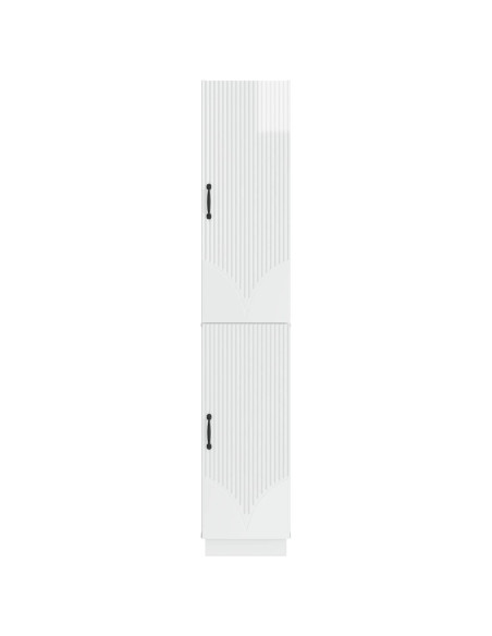 Set di armadi 2 pcs Bianco Lucido Legno ingegnerizzato