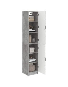 Set di armadi 2 pcs Grigio Cemento Legno ingegnerizzato 2
