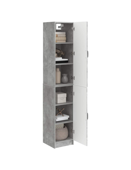Set di armadi 2 pcs Grigio Cemento Legno ingegnerizzato