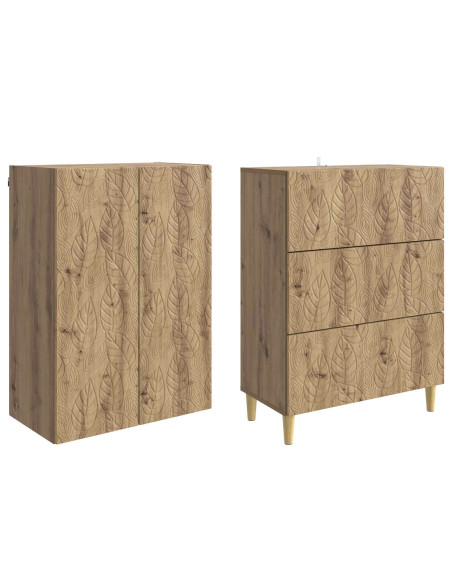 Set di armadi 2 pcs Rovere Artigianale 66 x 34,5 x 90 cm