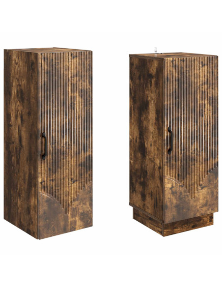 Set di armadi 2 pcs Rovere Fumo Legno ingegnerizzato