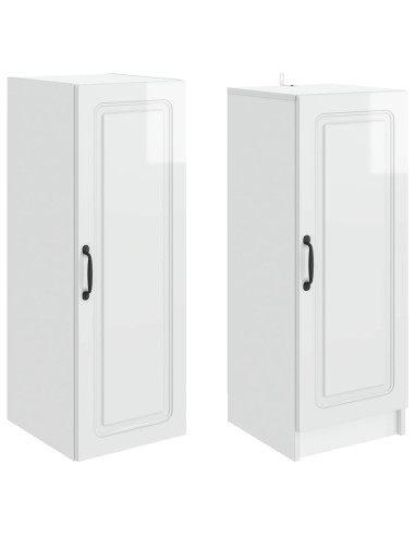 Set di armadi 2 pcs Bianco Lucido Legno ingegnerizzato