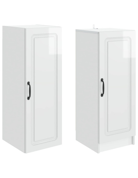 Set di armadi 2 pcs Bianco Lucido Legno ingegnerizzato