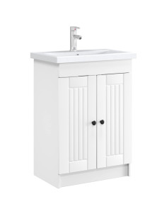 Mobiletto da bagno sotto il lavello Bianco 56 x 37,5 x 81 cm 2