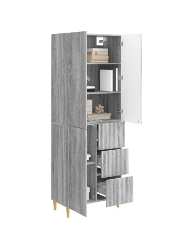 Set di armadi 2 pcs Sonoma grigio 66 x 34,5 x 90 cm