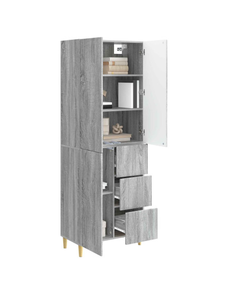 Set di armadi 2 pcs Sonoma grigio 66 x 34,5 x 90 cm