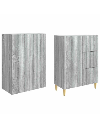 Set di armadi 2 pcs Sonoma grigio 66 x 34,5 x 90 cm