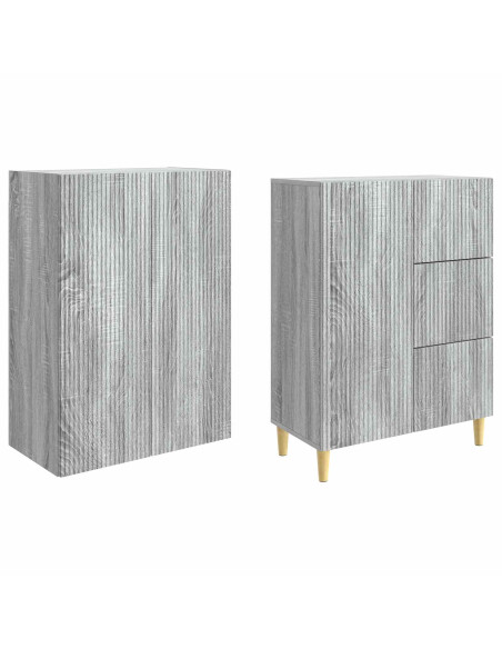 Set di armadi 2 pcs Sonoma grigio 66 x 34,5 x 90 cm