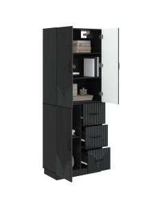 Set di armadi 2 pcs Nero Legno ingegnerizzato 2