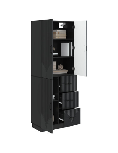 Set di armadi 2 pcs Nero Legno ingegnerizzato