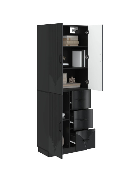 Set di armadi 2 pcs Nero Legno ingegnerizzato