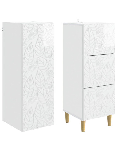 Set di armadi 2 pcs Bianco Lucido 33 x 34,5 x 90 cm