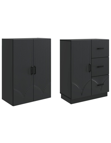 Set di armadi 2 pcs Nero Legno ingegnerizzato