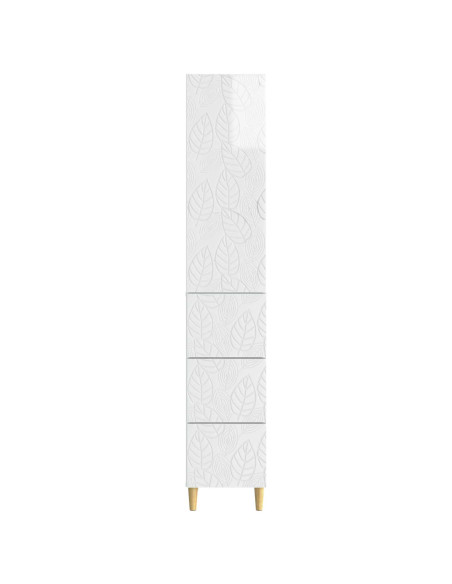 Set di armadi 2 pcs Bianco Lucido 33 x 34,5 x 90 cm