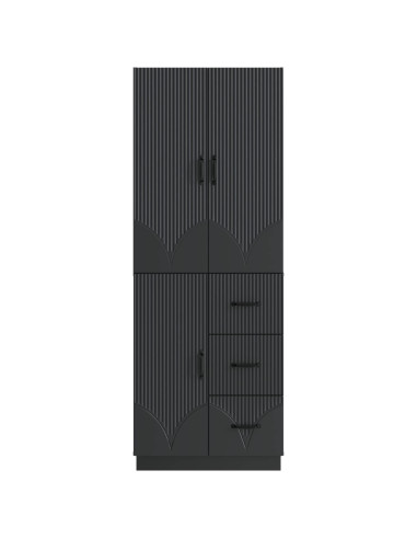 Set di armadi 2 pcs Nero Legno ingegnerizzato