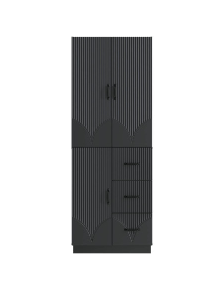 Set di armadi 2 pcs Nero Legno ingegnerizzato