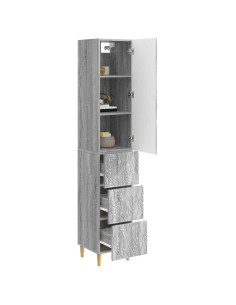 Set di armadi 2 pcs Sonoma grigio 33 x 34,5 x 90 cm 2