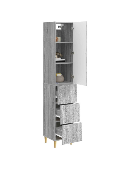 Set di armadi 2 pcs Sonoma grigio 33 x 34,5 x 90 cm