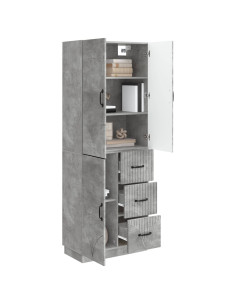 Set di armadi 2 pcs Grigio Cemento Legno ingegnerizzato 2