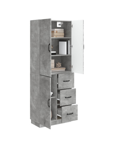 Set di armadi 2 pcs Grigio Cemento Legno ingegnerizzato