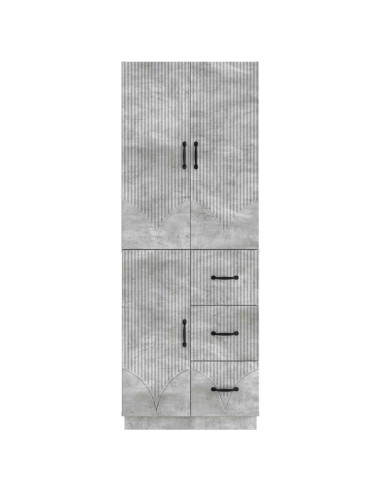 Set di armadi 2 pcs Grigio Cemento Legno ingegnerizzato