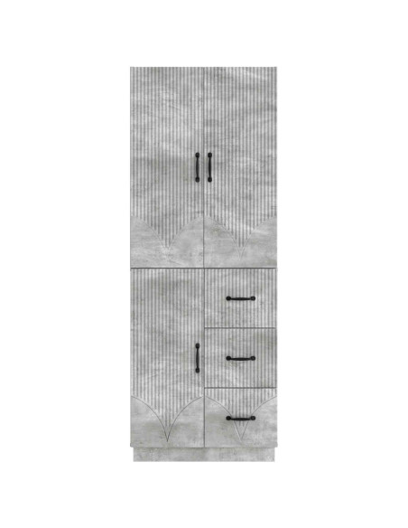 Set di armadi 2 pcs Grigio Cemento Legno ingegnerizzato