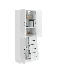 Set di armadi 2 pcs Bianco Lucido Legno ingegnerizzato 2