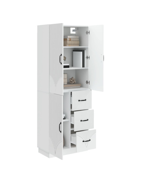 Set di armadi 2 pcs Bianco Lucido Legno ingegnerizzato