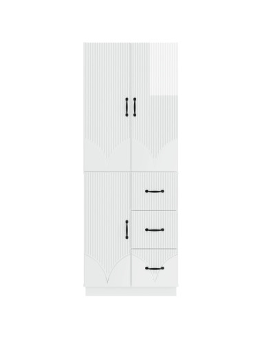 Set di armadi 2 pcs Bianco Lucido Legno ingegnerizzato