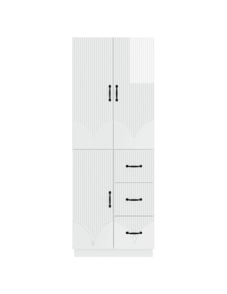 Set di armadi 2 pcs Bianco Lucido Legno ingegnerizzato
