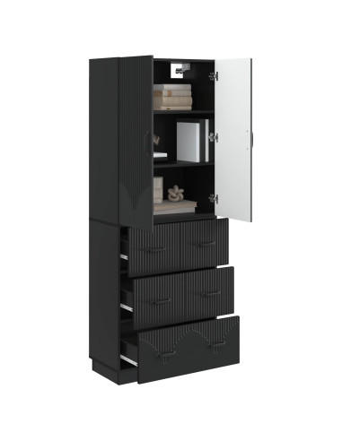 Set di armadi 2 pcs Nero 66 x 34,5 x 87 cm Legno ingegnerizzato
