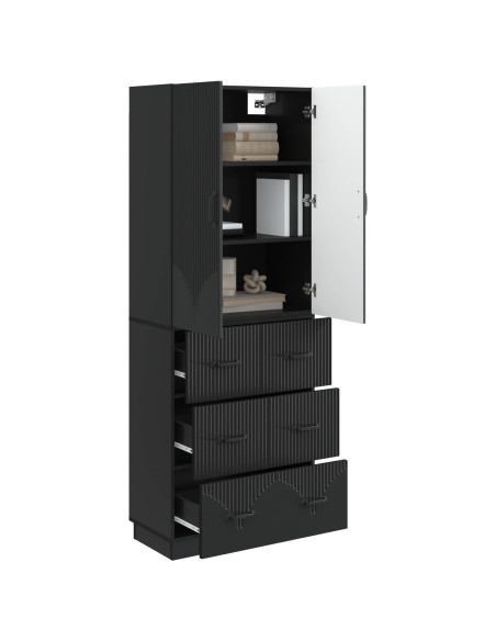 Set di armadi 2 pcs Nero 66 x 34,5 x 87 cm Legno ingegnerizzato