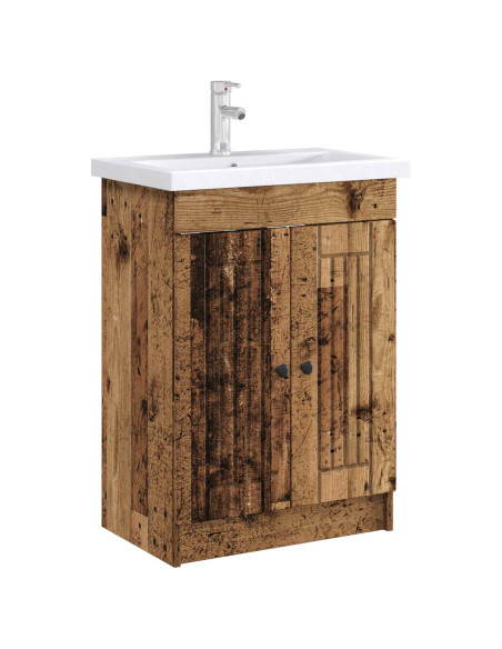 Mobiletto da bagno sotto il lavello Legno antico