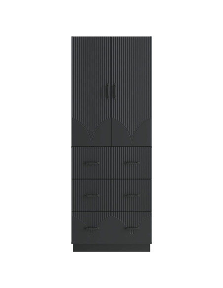 Set di armadi 2 pcs Nero 66 x 34,5 x 87 cm Legno ingegnerizzato