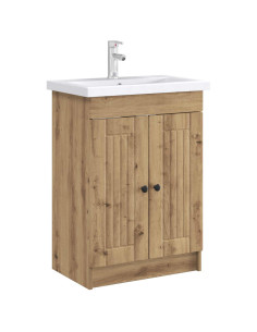 Mobiletto da bagno sotto il lavello Rovere Artigianale 2