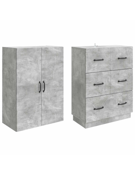 Set di armadi 2 pcs Grigio Cemento 66 x 34,5 x 87 cm
