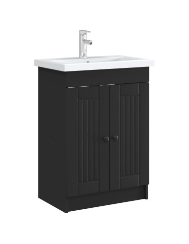 Mobiletto da bagno sotto il lavello Nero 78,5 x 37,5 x 81 cm