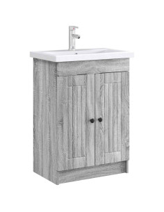Mobiletto da bagno sotto il lavello Sonoma grigio 2