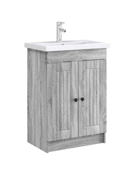 Mobiletto da bagno sotto il lavello Sonoma grigio