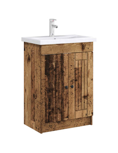 Mobiletto da bagno sotto il lavello Legno antico