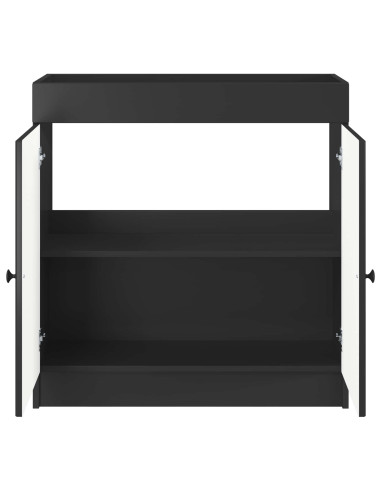 Mobiletto da bagno sotto il lavello Nero 56 x 37,5 x 81 cm