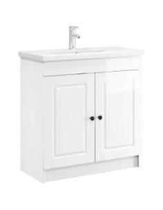 Mobiletto da bagno sotto il lavello Bianco Lucido 2