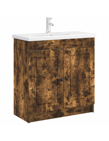 Mobiletto da bagno sotto il lavello Rovere Fumo
