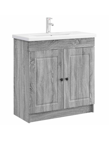 Mobiletto da bagno sotto il lavello Sonoma grigio